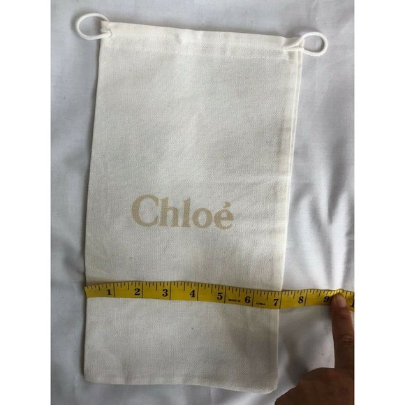 Chloe Dustbag Storage Drawstring Pouch White 13" x 7" - Picture 4 of 9